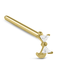 Surgical Steel Gold Colored Bow Nose Hugger 15mm Straight