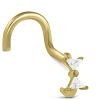 Surgical Steel Gold Colored Bow Nose Hugger Right Nose Screw