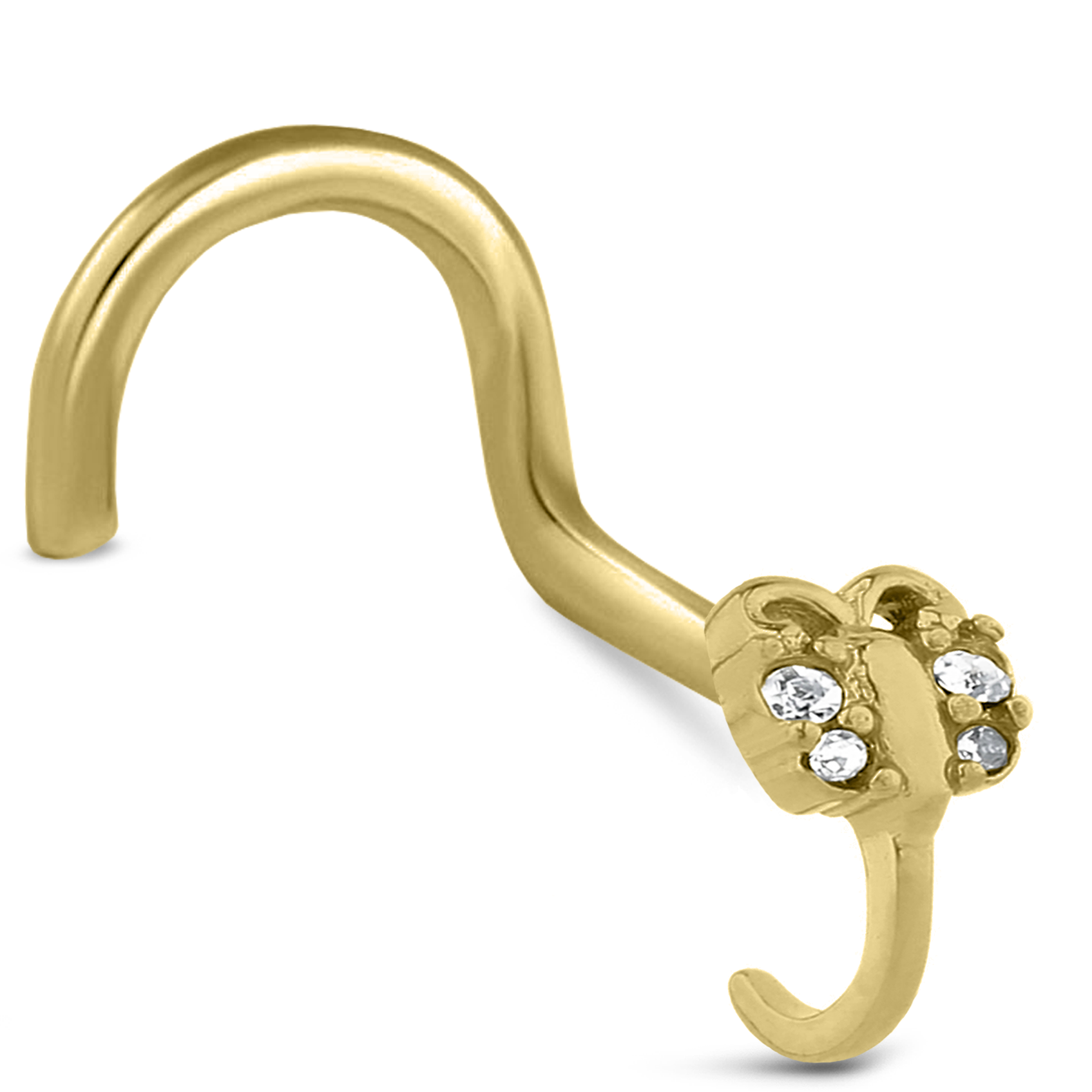 CZ Butterfly Nose Hugger Stud Ring 316L Surgical Steel