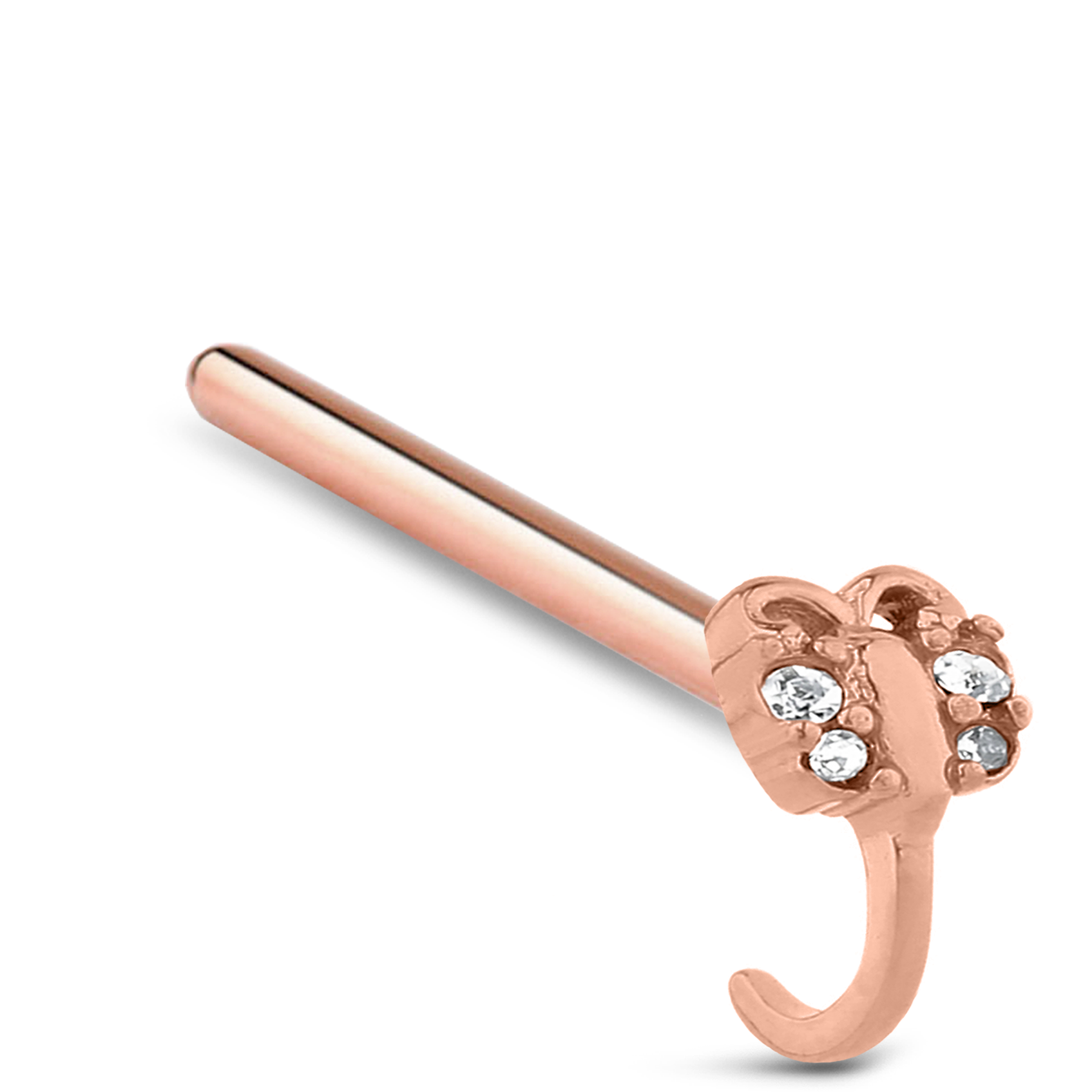 CZ Butterfly Nose Hugger Stud Ring 316L Surgical Steel