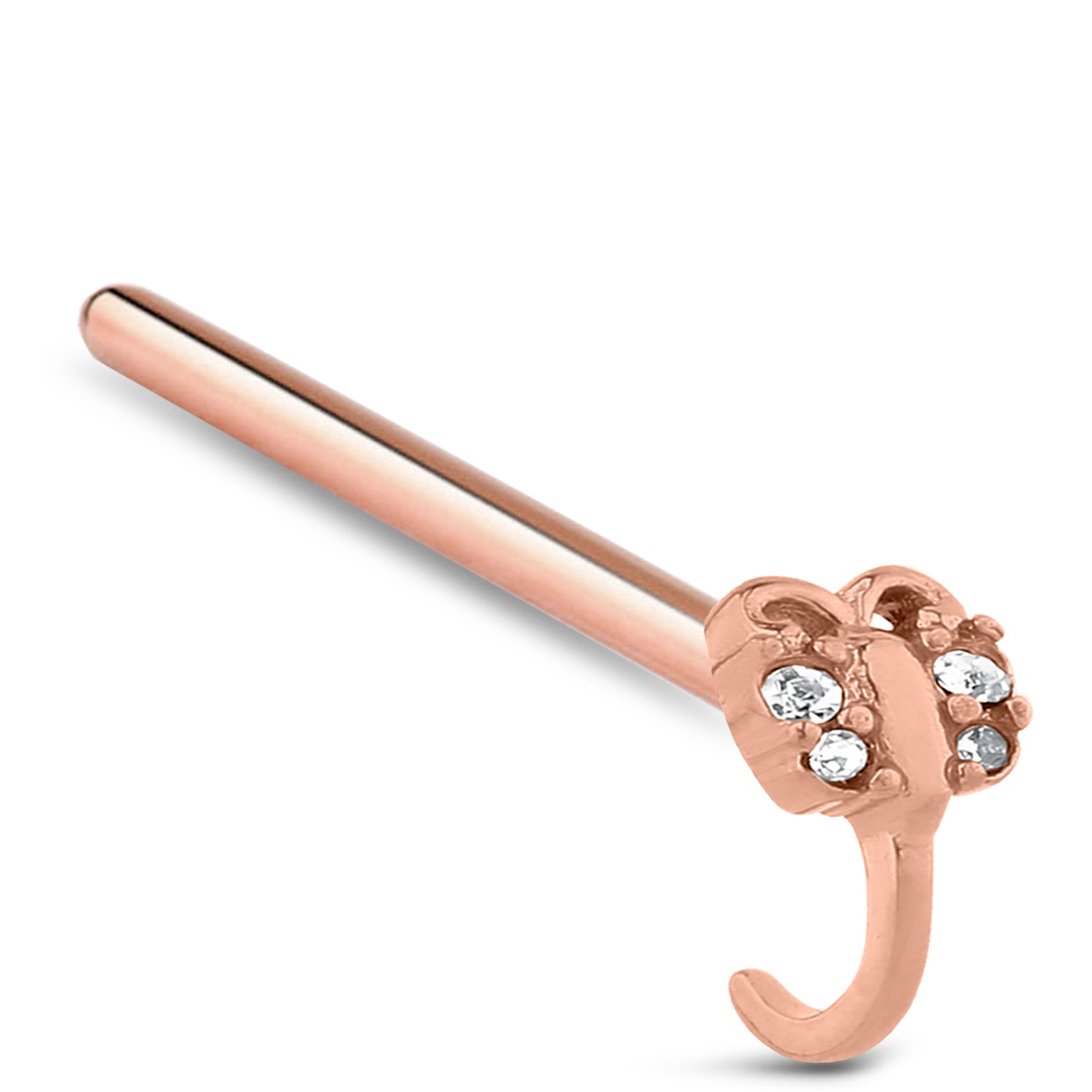 CZ Butterfly Nose Hugger Stud Ring 316L Surgical Steel