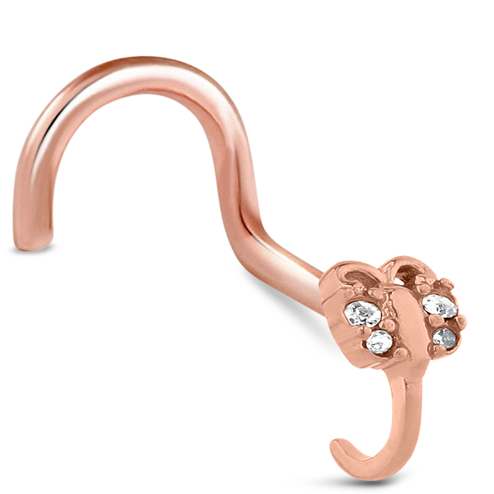 CZ Butterfly Nose Hugger Stud Ring 316L Surgical Steel