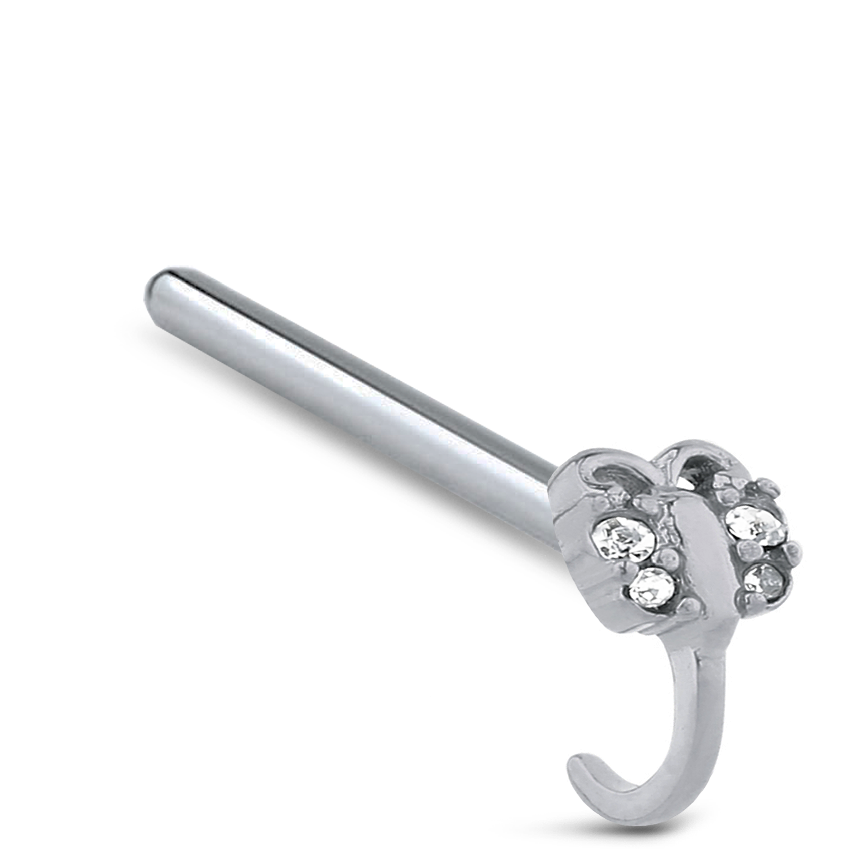 CZ Butterfly Nose Hugger Stud Ring 316L Surgical Steel
