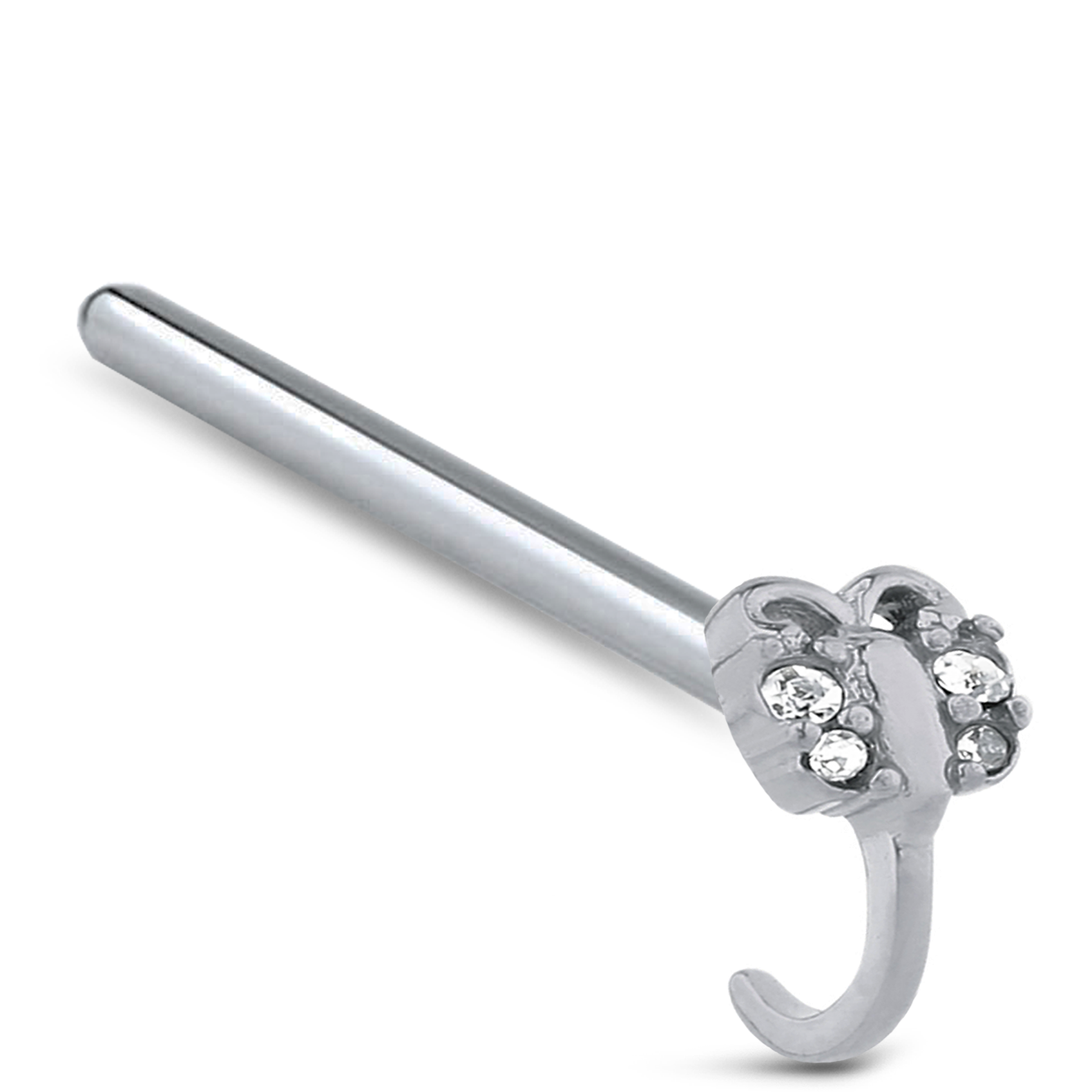 CZ Butterfly Nose Hugger Stud Ring 316L Surgical Steel
