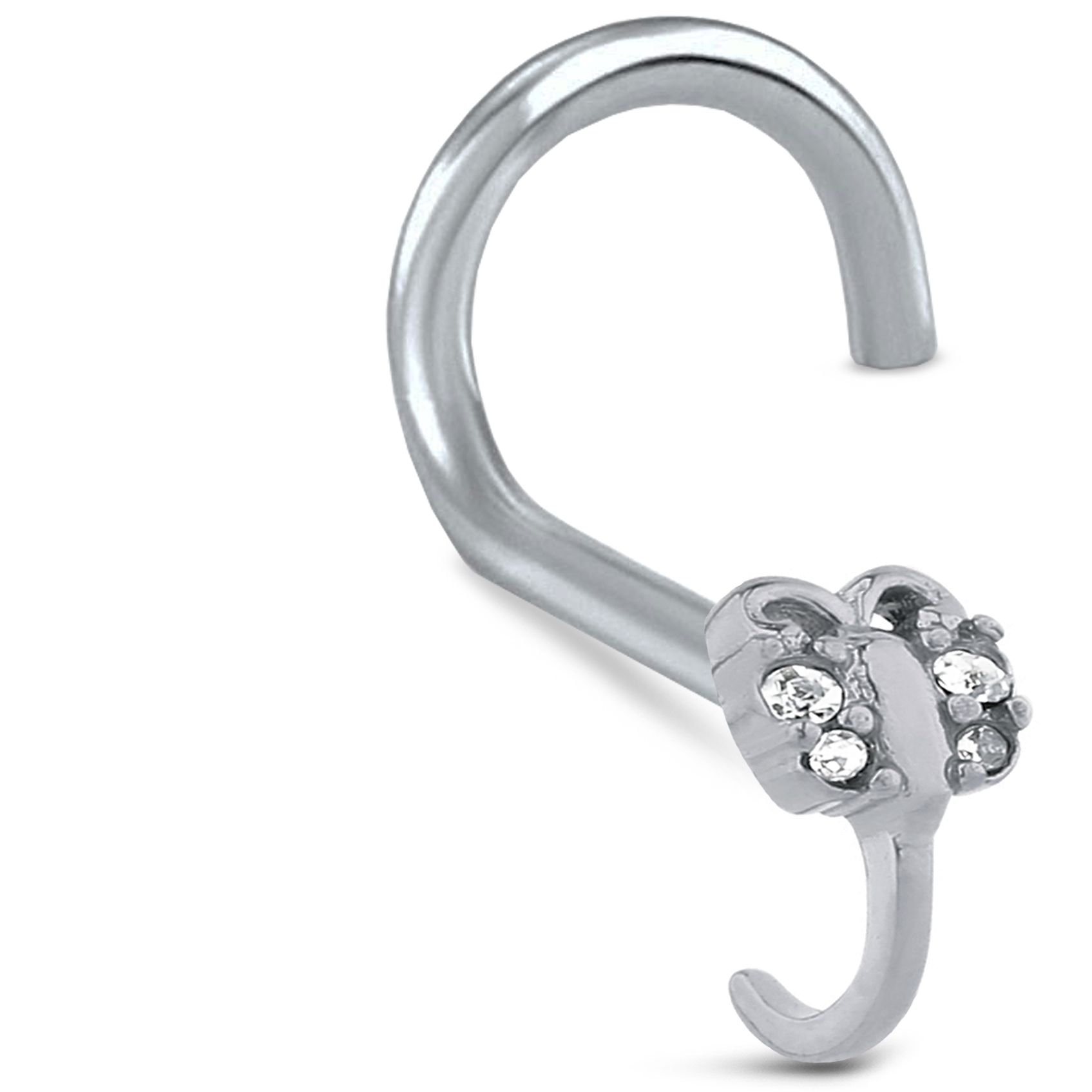 CZ Butterfly Nose Hugger Stud Ring 316L Surgical Steel