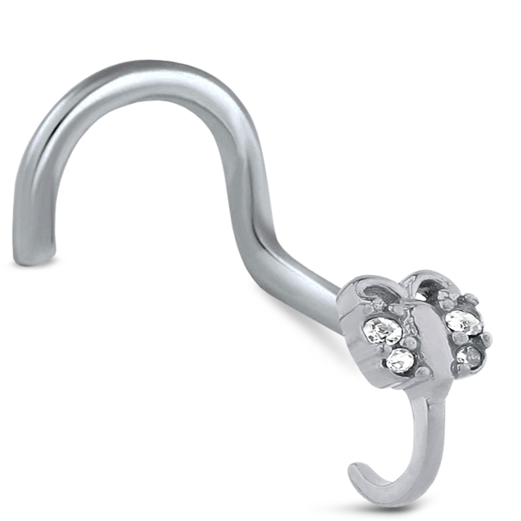 Surgical Steel Butterfly Nose Hugger Right nose screw