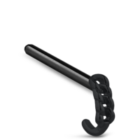 Surgical Steel Black Colored Chain Nose Hugger 10mm Straight