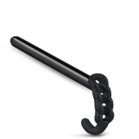 Surgical Steel Black Colored Chain Nose Hugger 15mm Straight