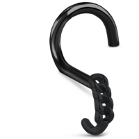 Surgical Steel Black Colored Chain Nose Hugger Left Nose Screw