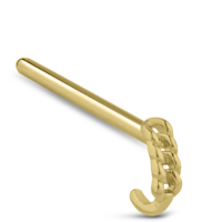 Surgical Steel Gold Colored Chain Nose Hugger 15mm Straight