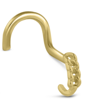 Surgical Steel Gold Colored Chain Nose Hugger Right Nose Screw