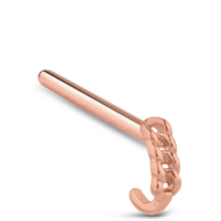Surgical Steel Rose Colored Chain Nose Hugger 10mm Straight