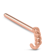 Surgical Steel Rose Colored Chain Nose Hugger 15mm Straight