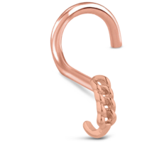 Surgical Steel Rose Colored Chain Nose Hugger Left Nose Screw