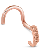 Surgical Steel Rose Colored Chain Nose Hugger Right Nose Screw