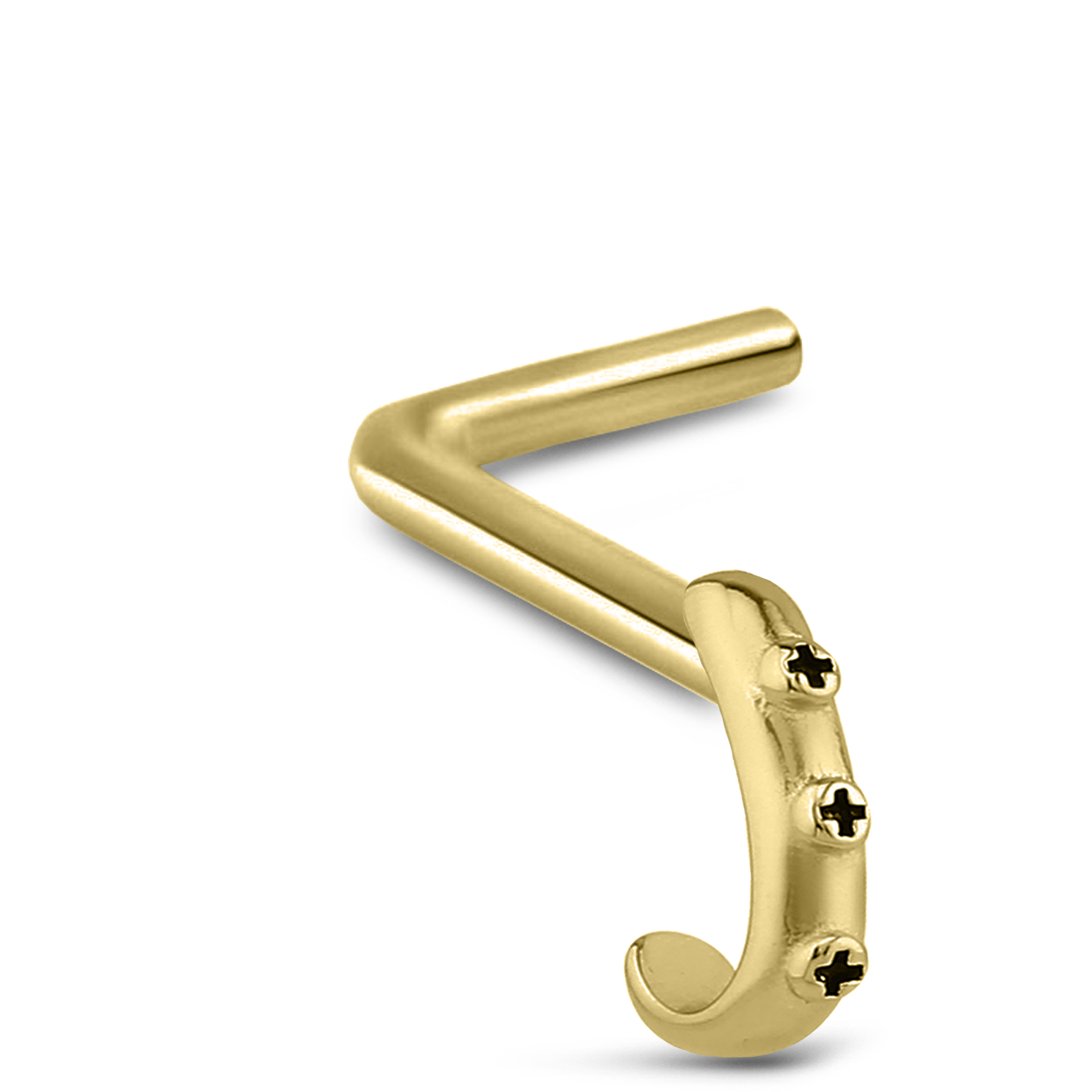 Cross Nose Hugger Stud Ring 316L Surgical Steel