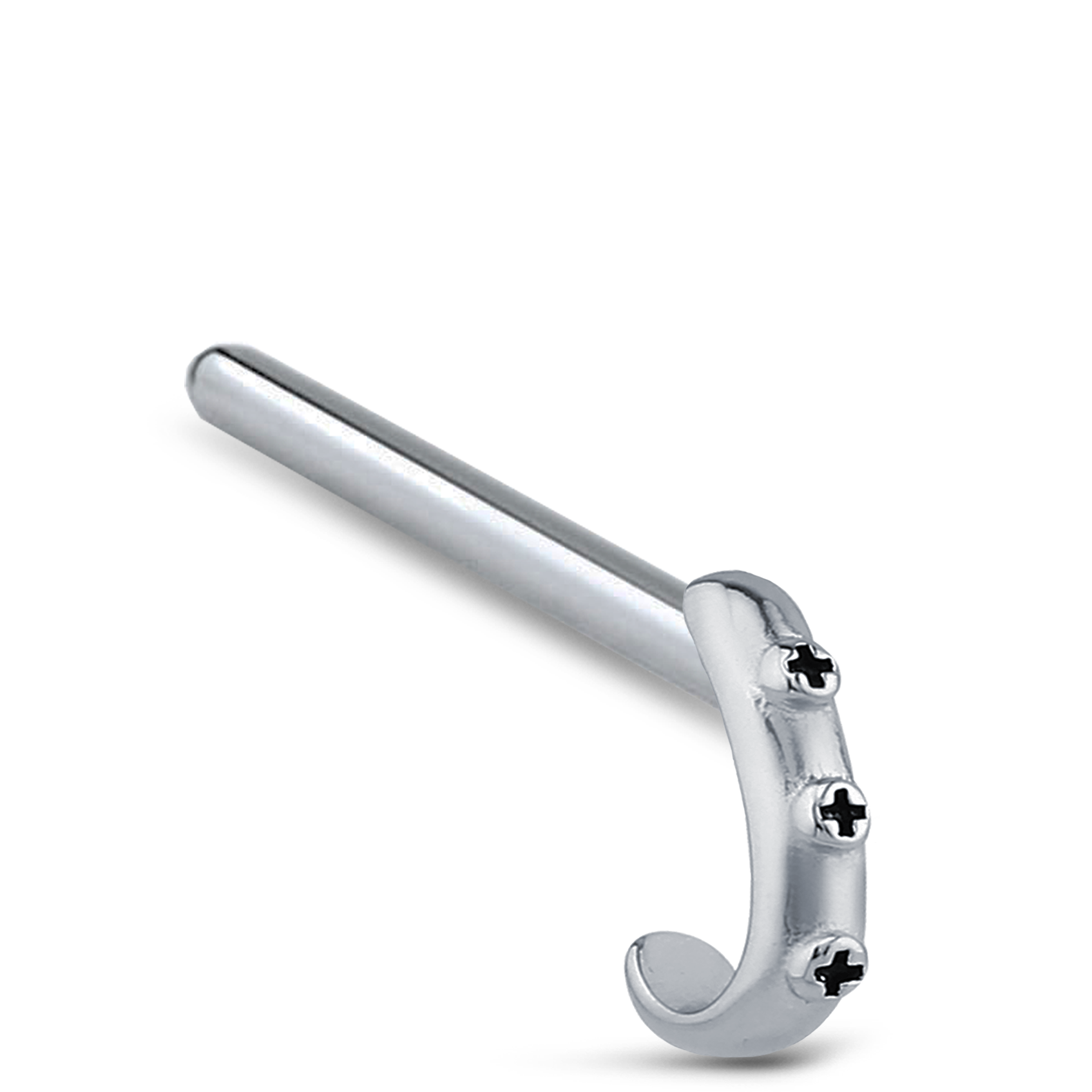 Cross Nose Hugger Stud Ring 316L Surgical Steel