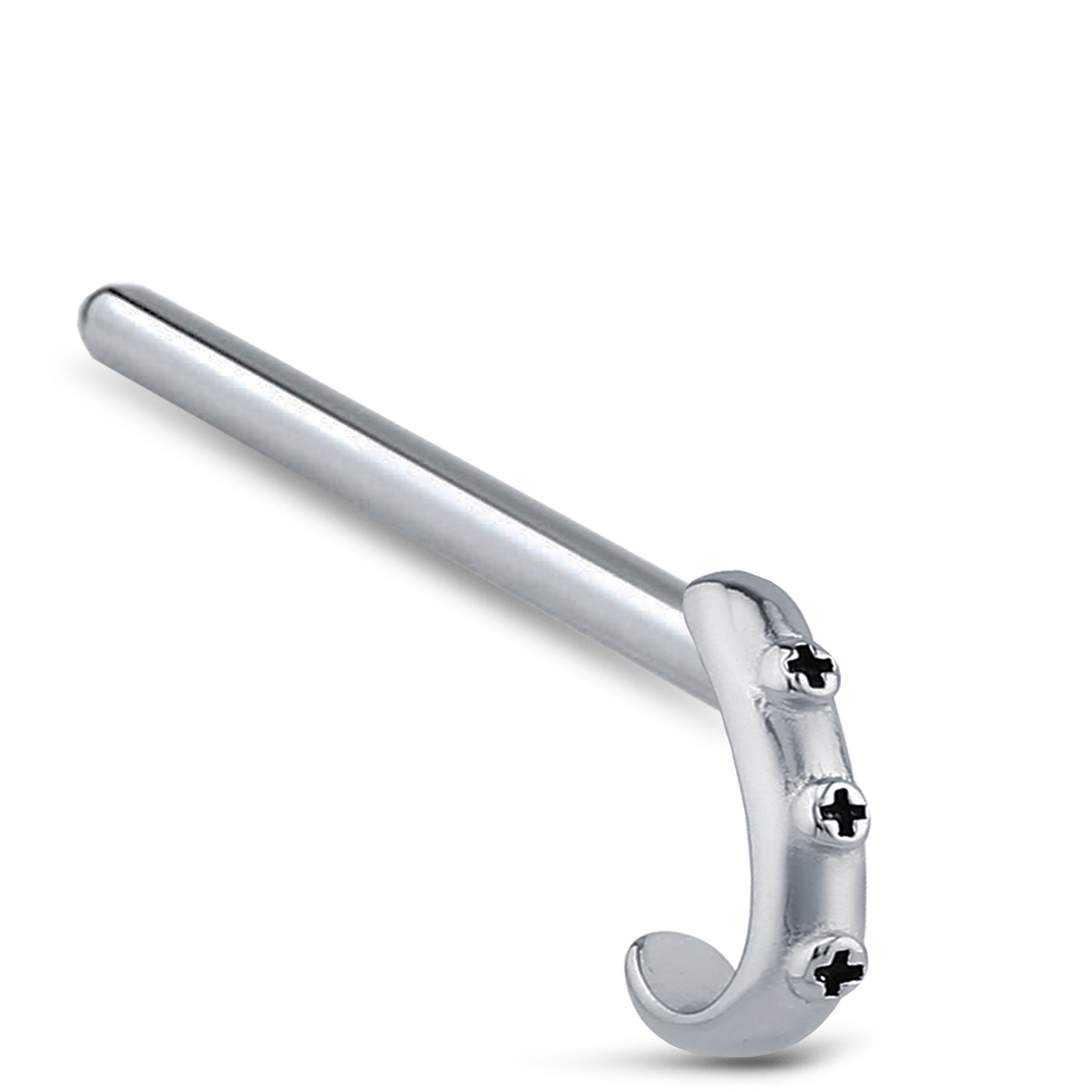 Cross Nose Hugger Stud Ring 316L Surgical Steel