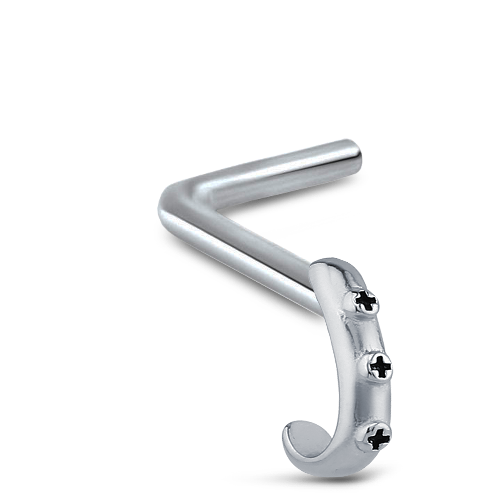 Cross Nose Hugger Stud Ring 316L Surgical Steel