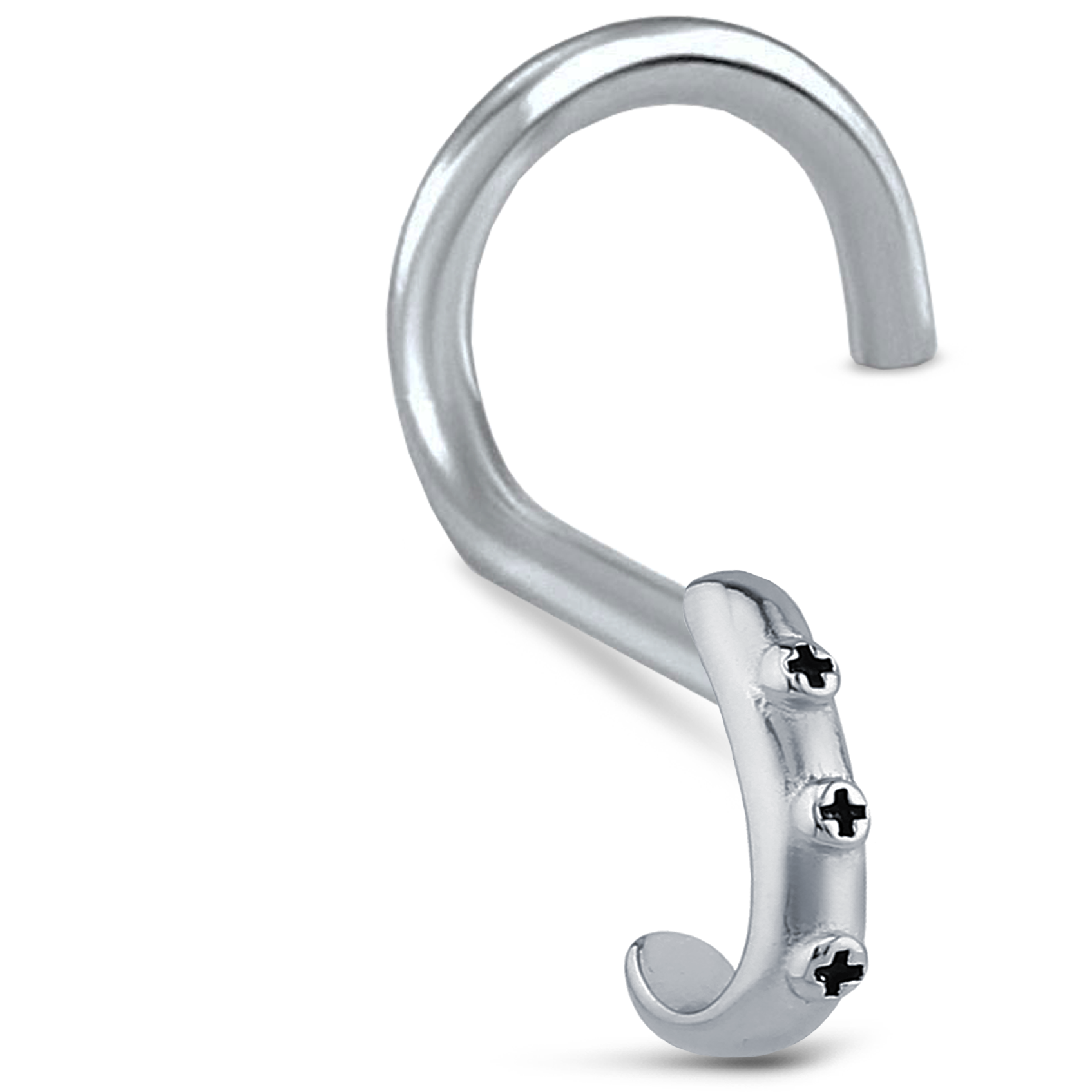 Cross Nose Hugger Stud Ring 316L Surgical Steel