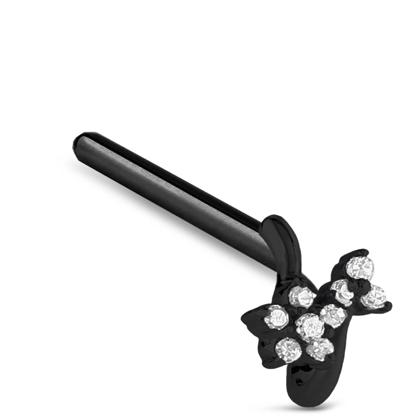 CZ Flower Cluster Nose Hugger Stud 316L Surgical Steel 20G