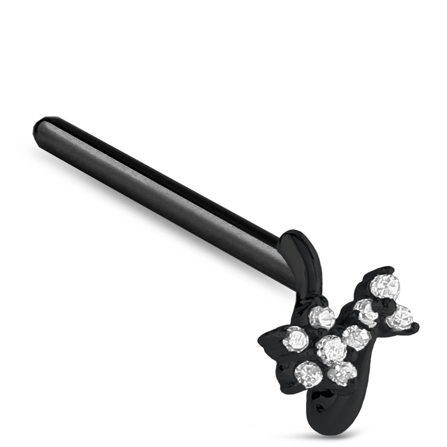 CZ Flower Cluster Nose Hugger Stud 316L Surgical Steel 20G