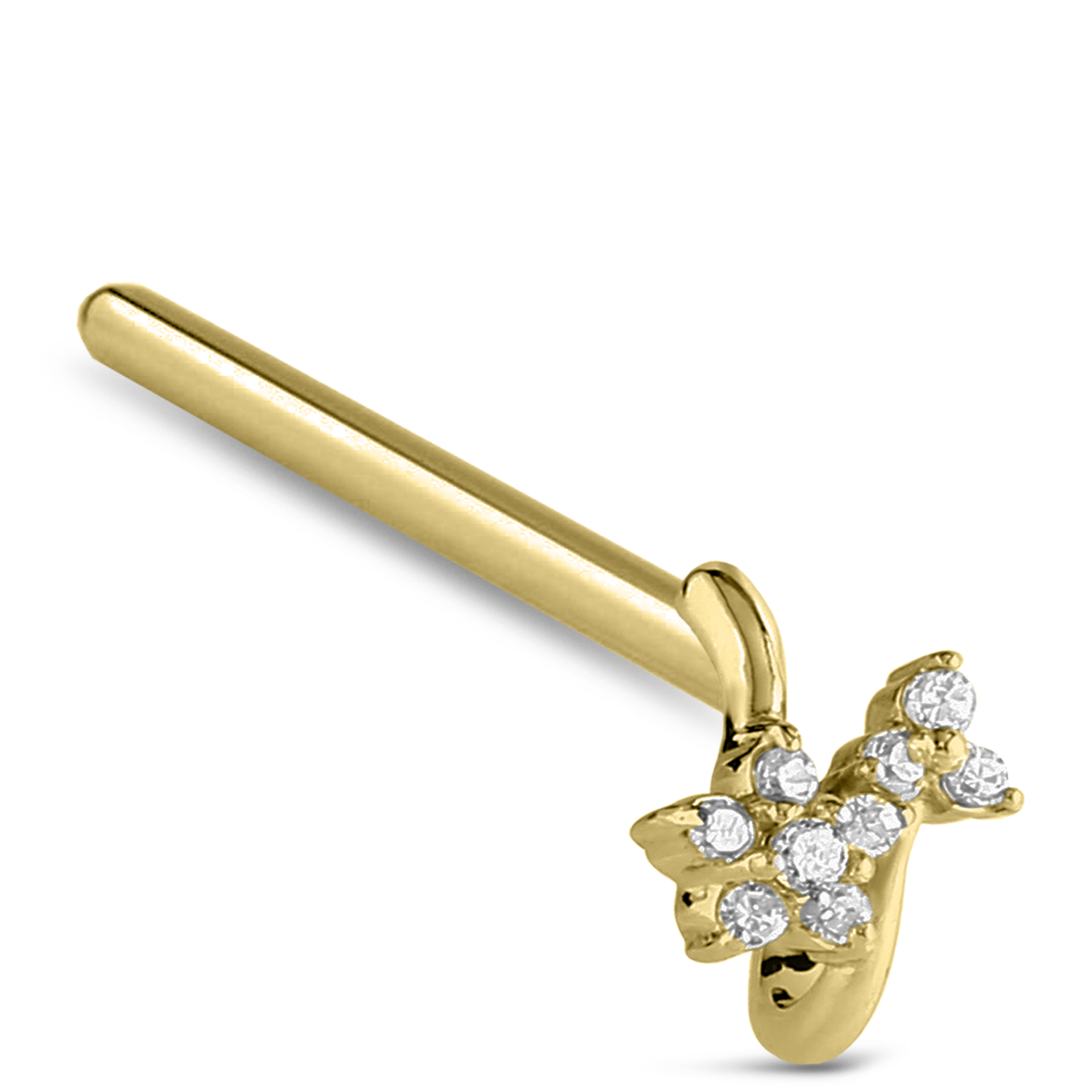 CZ Flower Cluster Nose Hugger Stud 316L Surgical Steel 20G