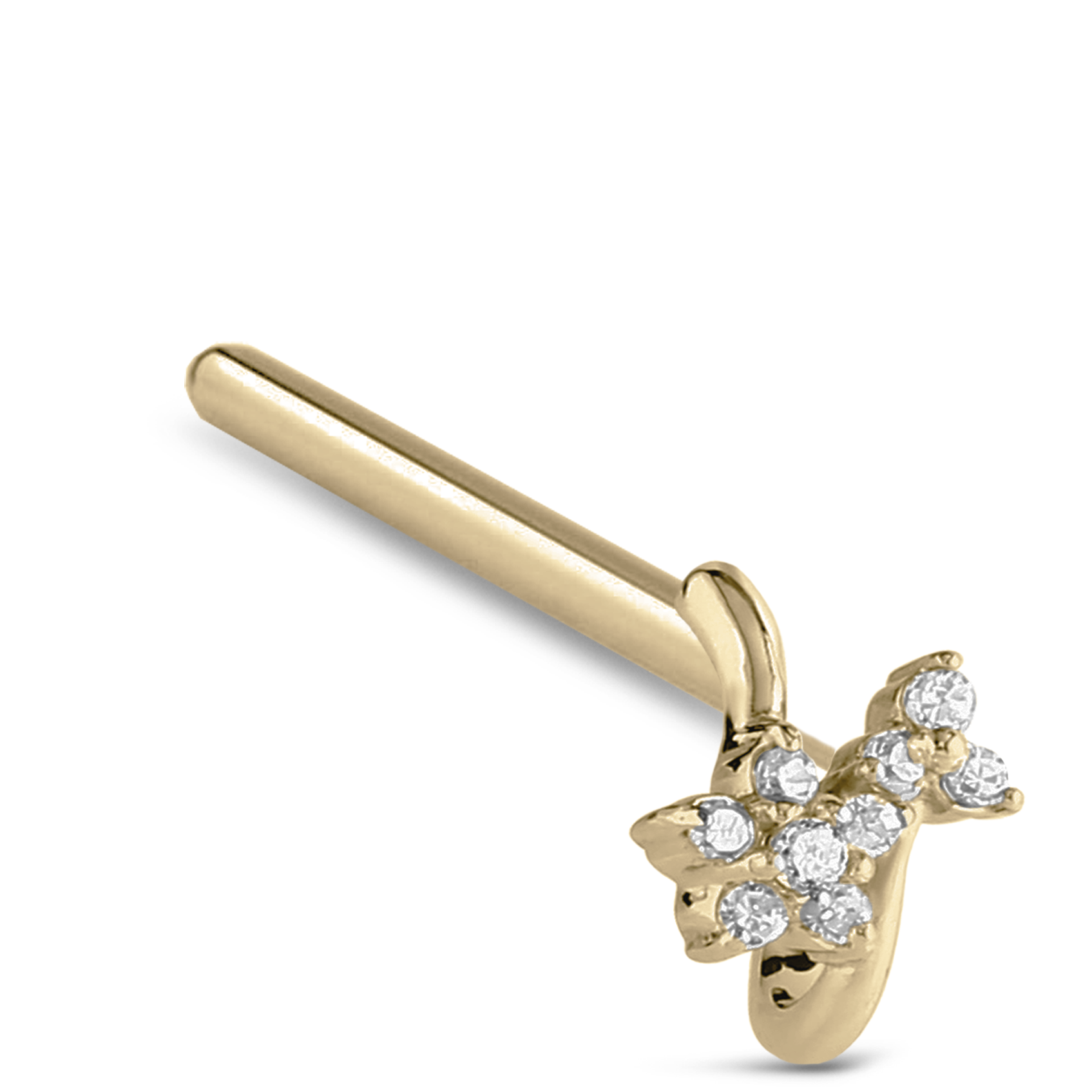 CZ Flower Cluster Nose Hugger Stud 316L Surgical Steel 20G