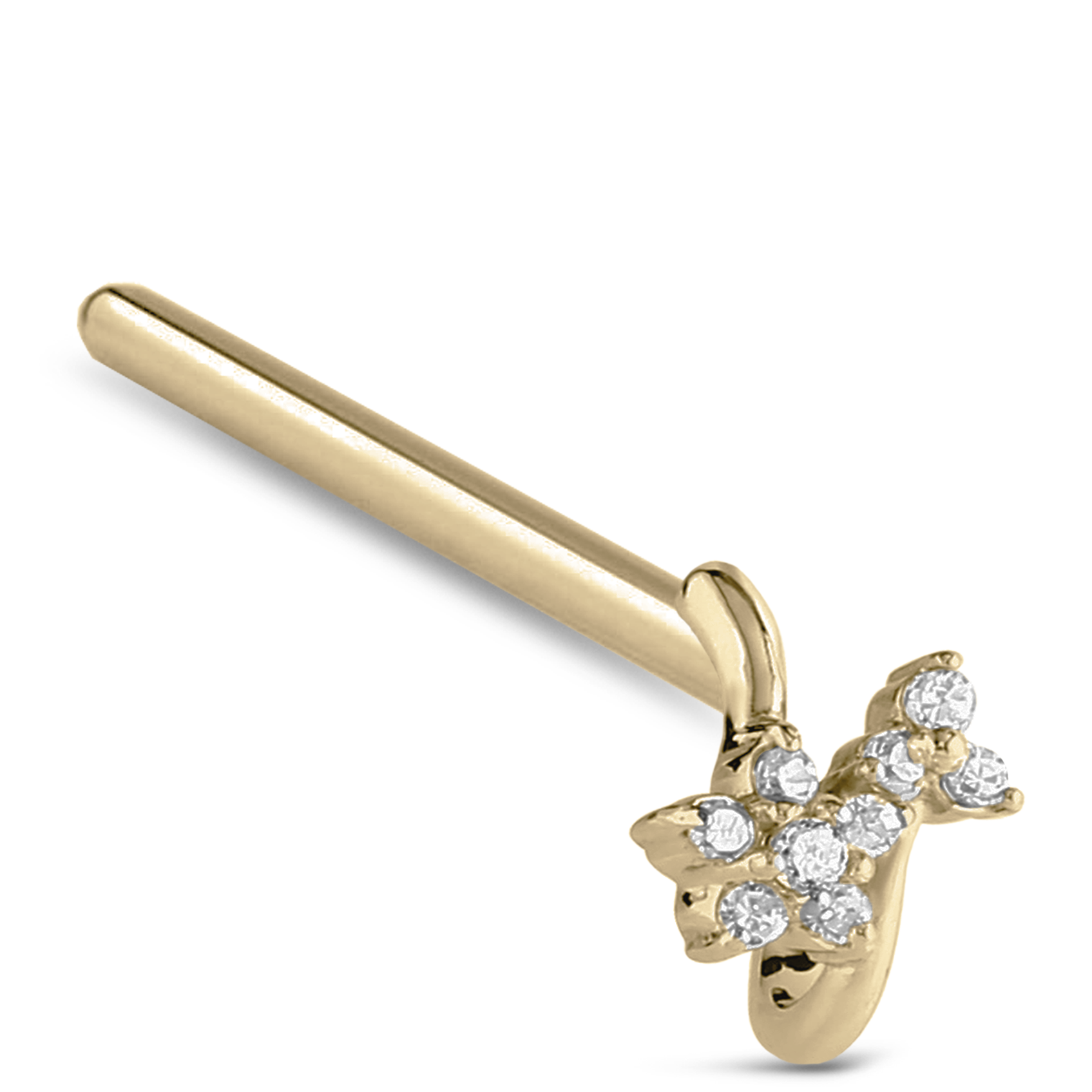 CZ Flower Cluster Nose Hugger Stud 316L Surgical Steel 20G