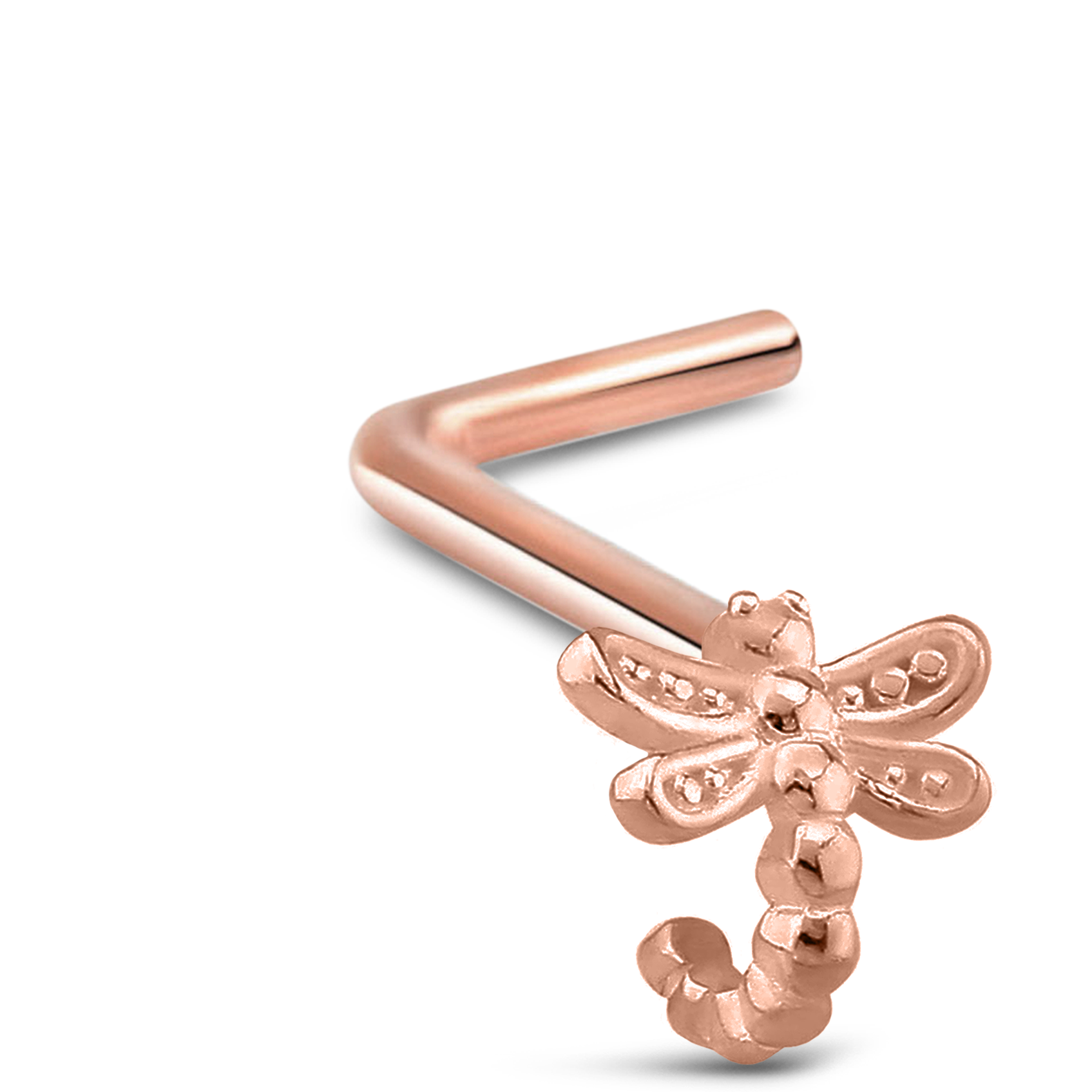 Dragonfly Nose Hugger Stud Ring 316L Surgical Steel 20G