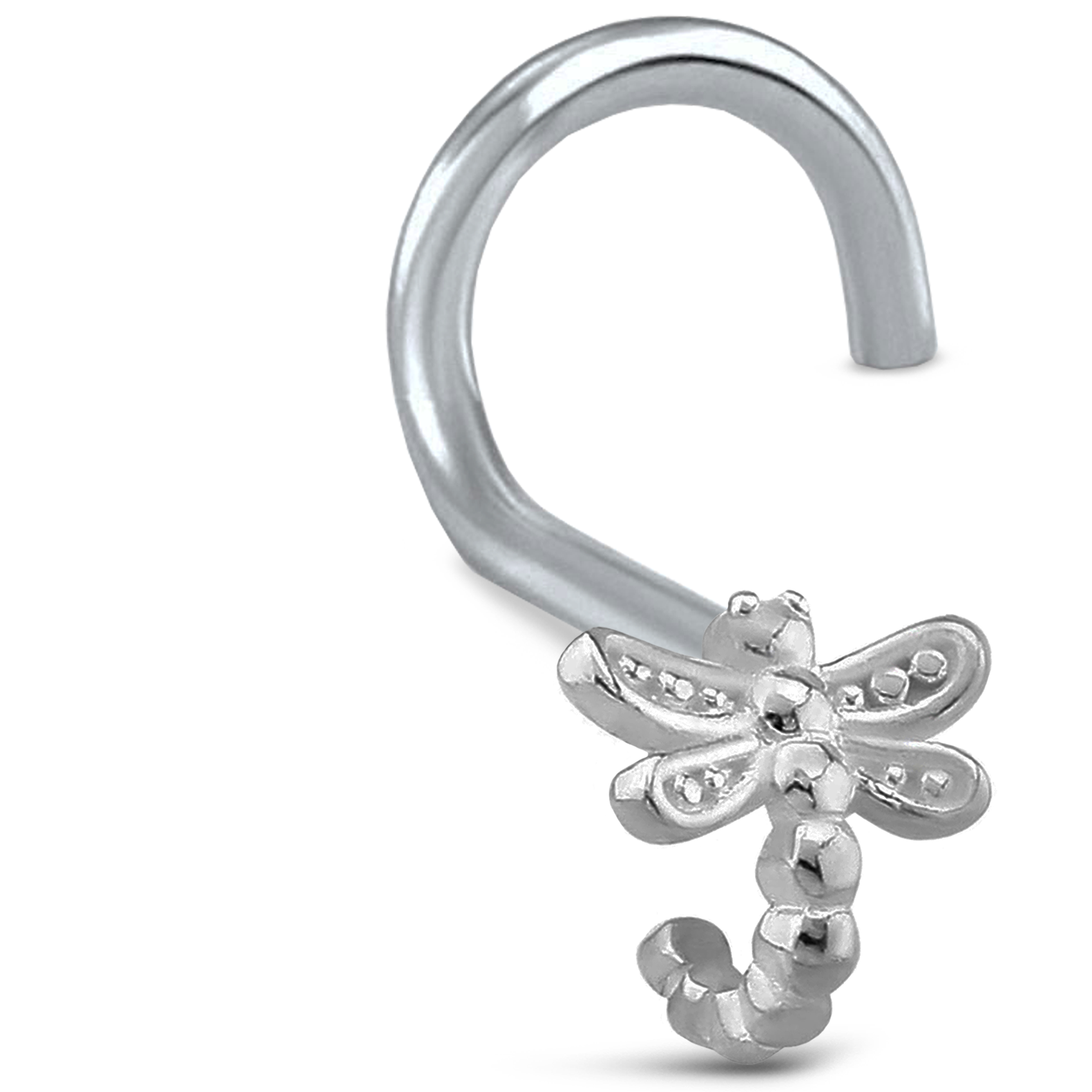 Dragonfly Nose Hugger Stud Ring 316L Surgical Steel 20G