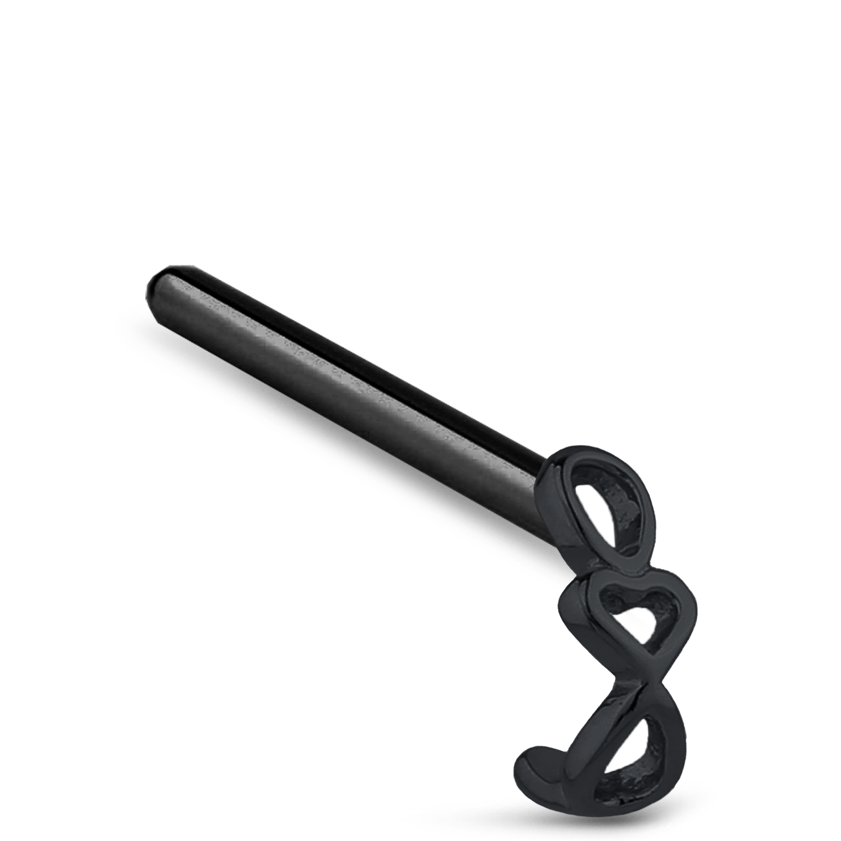 Heart Chain Nose Hugger Stud Ring 316L Surgical Steel 20G