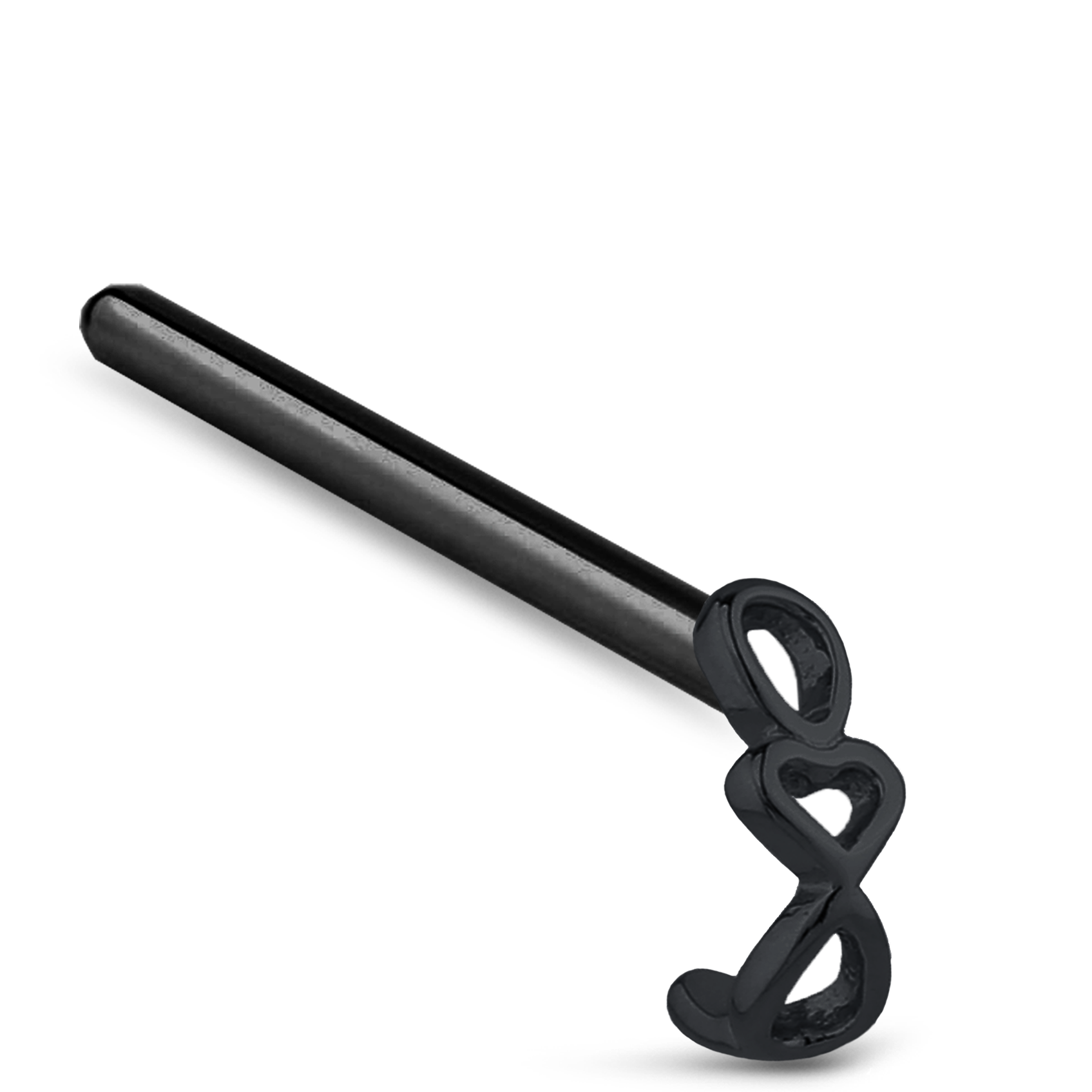 Heart Chain Nose Hugger Stud Ring 316L Surgical Steel 20G