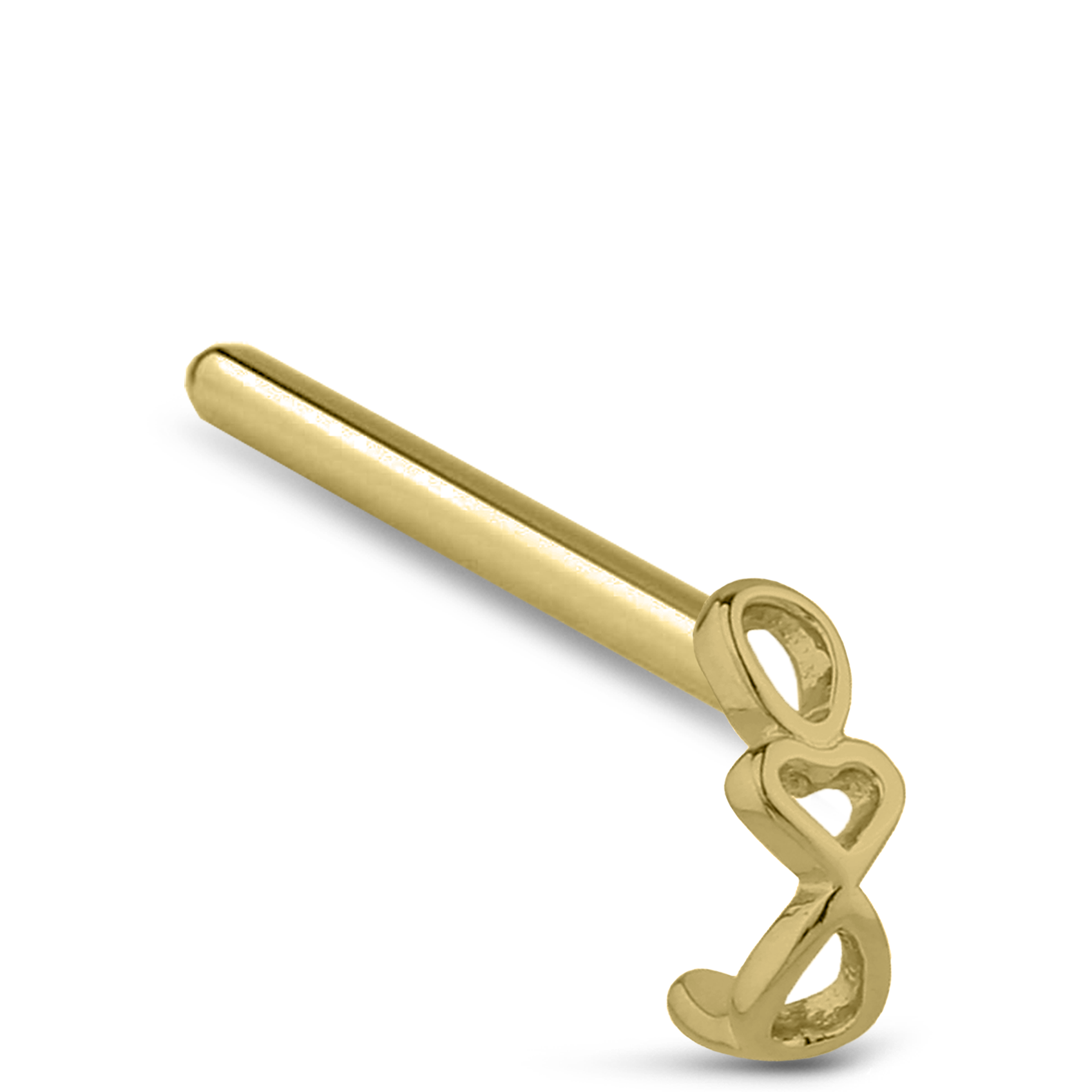 Heart Chain Nose Hugger Stud Ring 316L Surgical Steel 20G