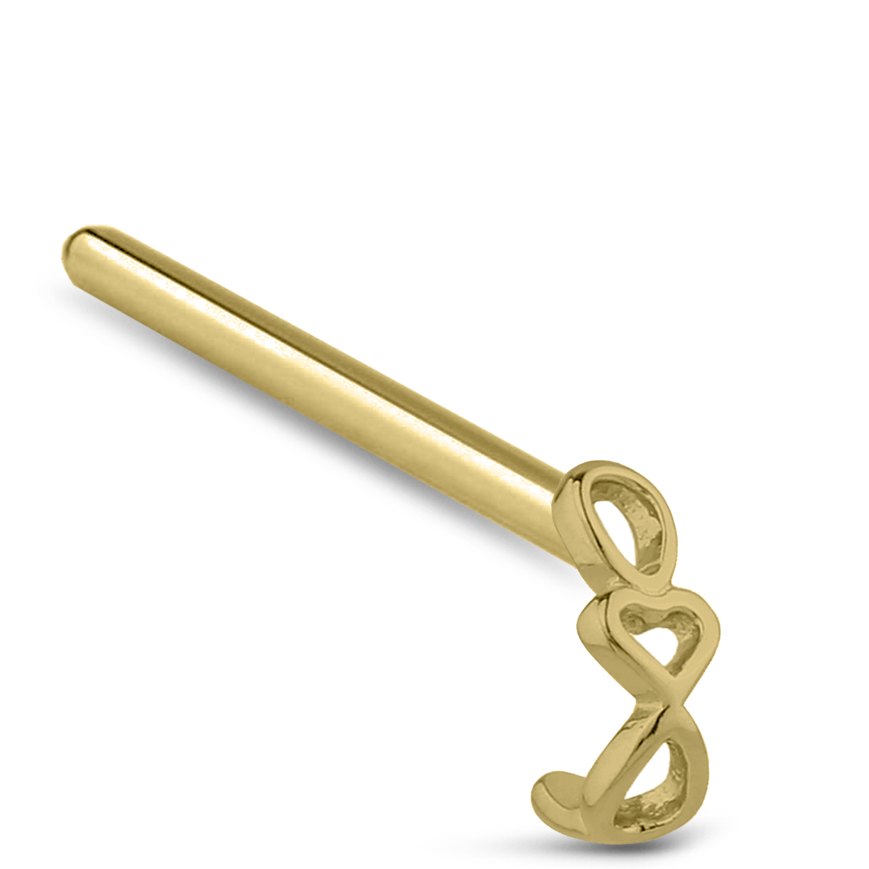 Heart Chain Nose Hugger Stud Ring 316L Surgical Steel 20G