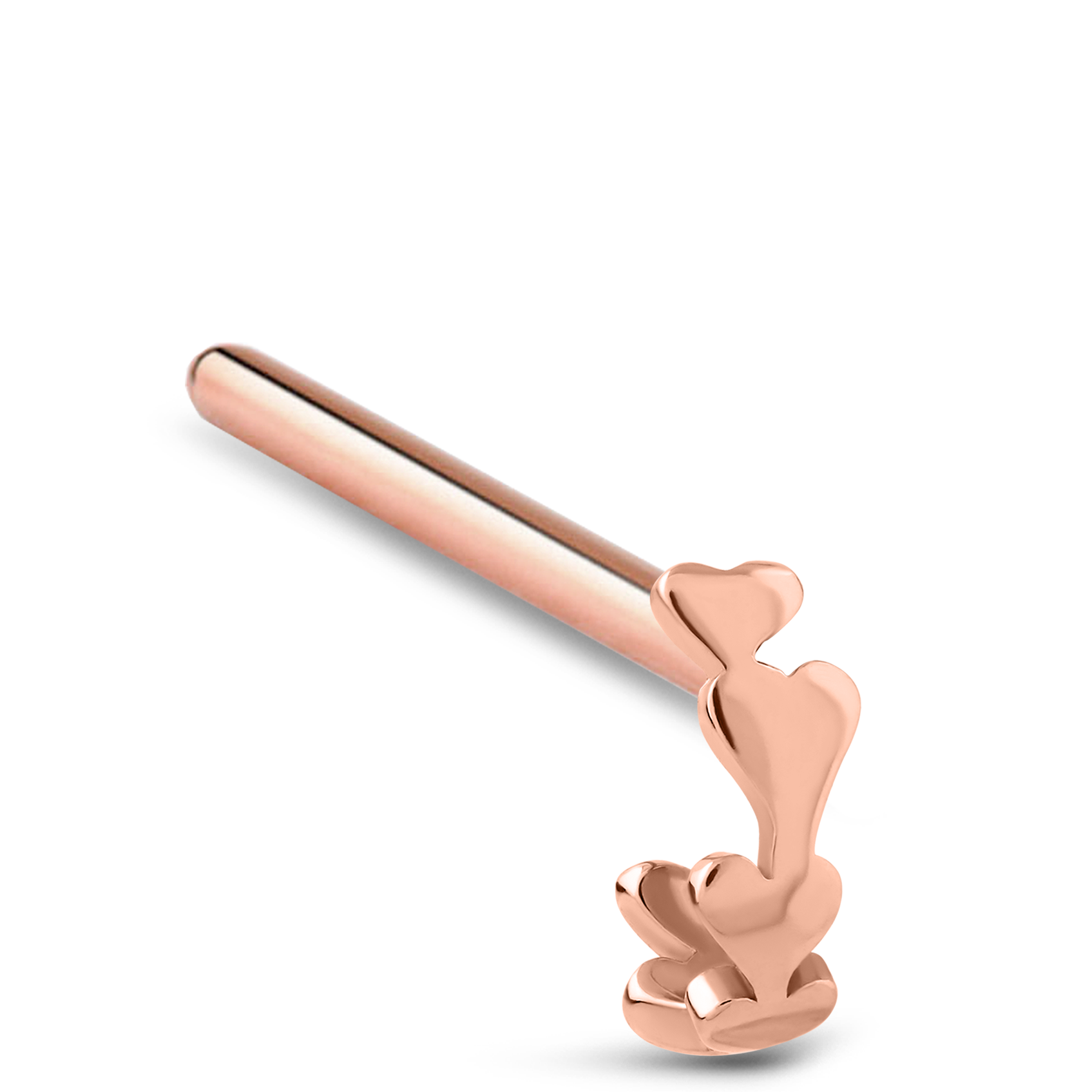 Hearts Nose Hugger Stud 316L Surgical Steel