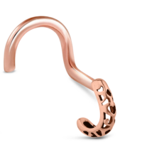 Surgical Steel Rose Colored Hollow pattern Nose Hugger right nose screw