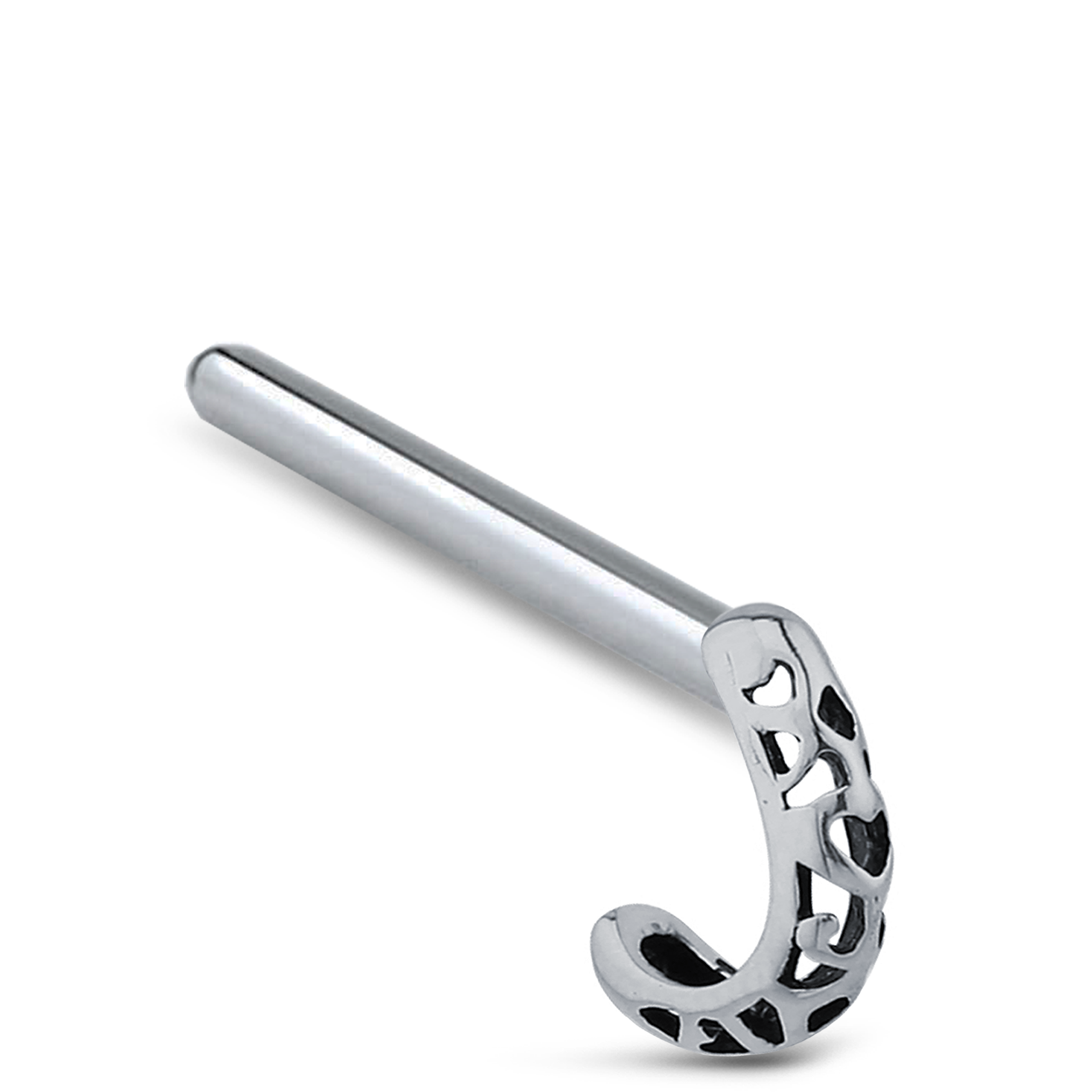 Hollow Nose Hugger Stud Ring 316L Surgical Steel