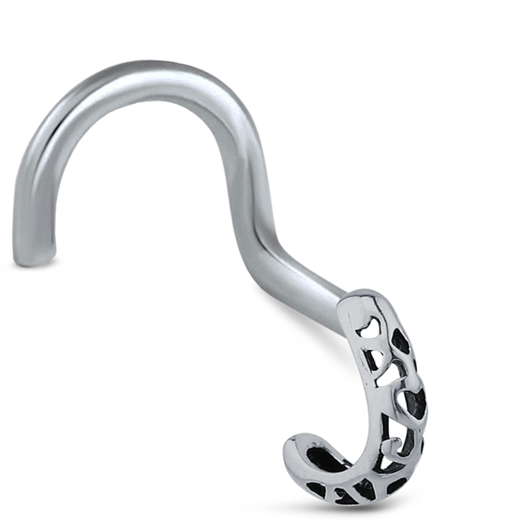 Surgical Steel Hollow pattern Nose Hugger Right Nose Screw