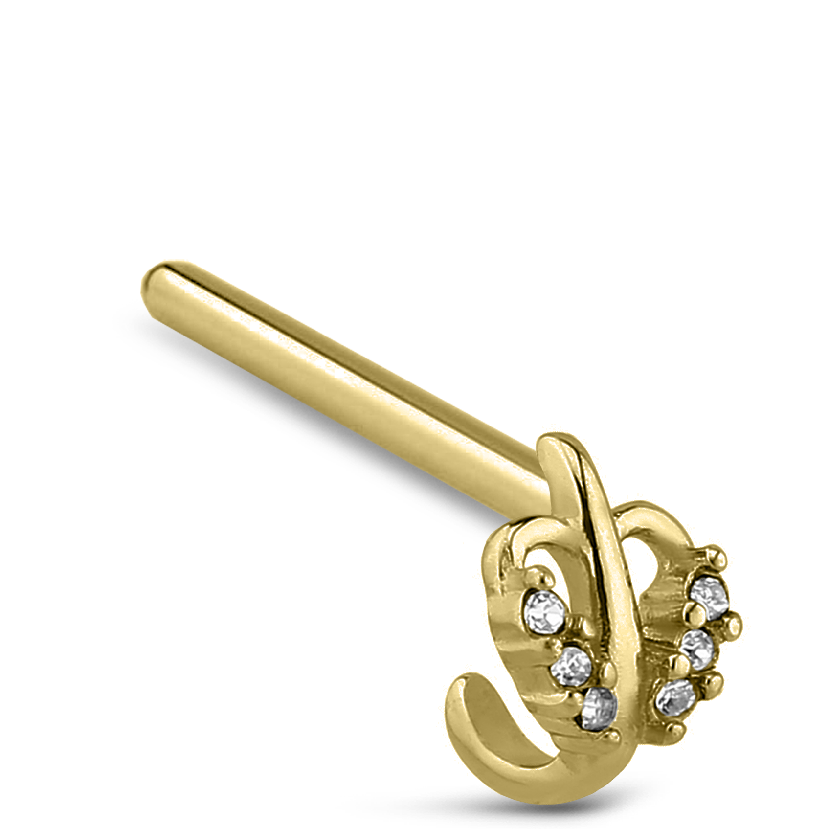 Leaf Nose Hugger Stud Ring 316L Surgical Steel