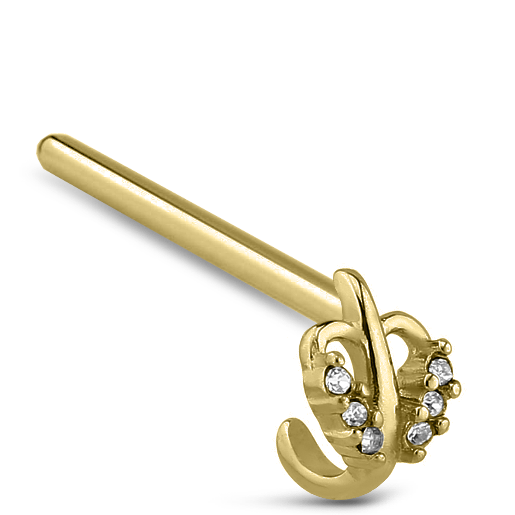 Leaf Nose Hugger Stud Ring 316L Surgical Steel