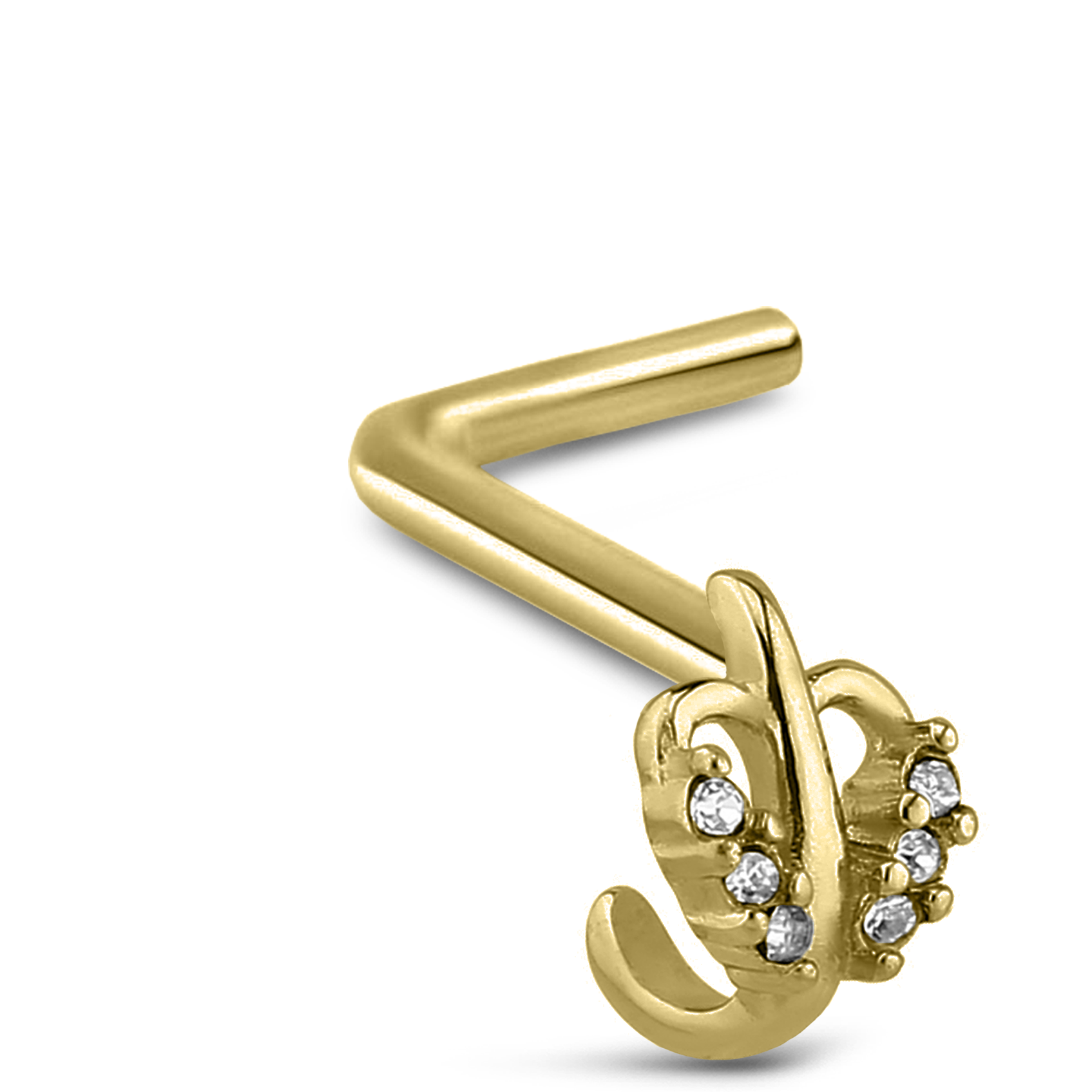 Leaf Nose Hugger Stud Ring 316L Surgical Steel