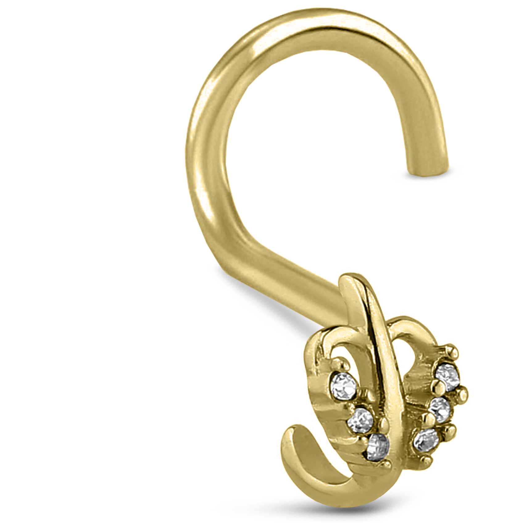 Leaf Nose Hugger Stud Ring 316L Surgical Steel