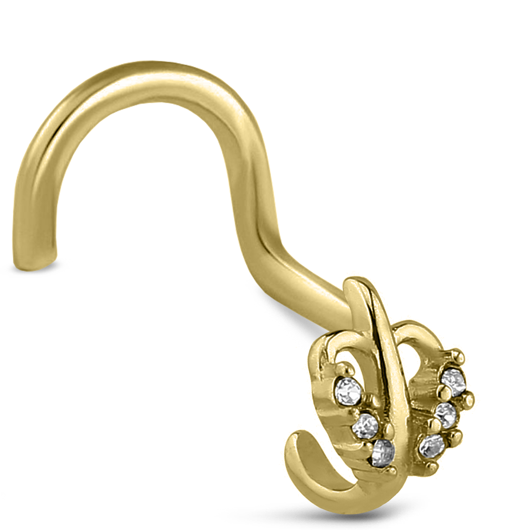 Leaf Nose Hugger Stud Ring 316L Surgical Steel