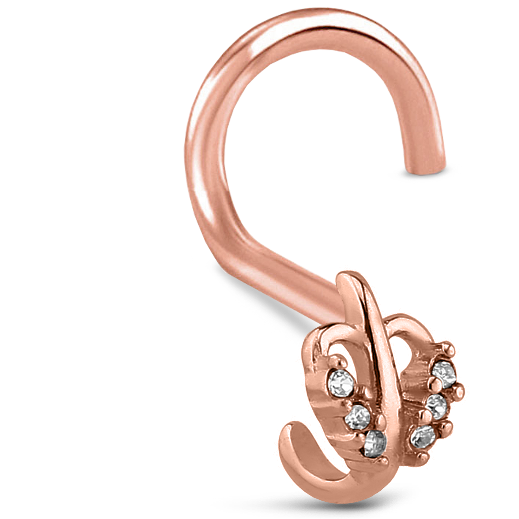 Leaf Nose Hugger Stud Ring 316L Surgical Steel