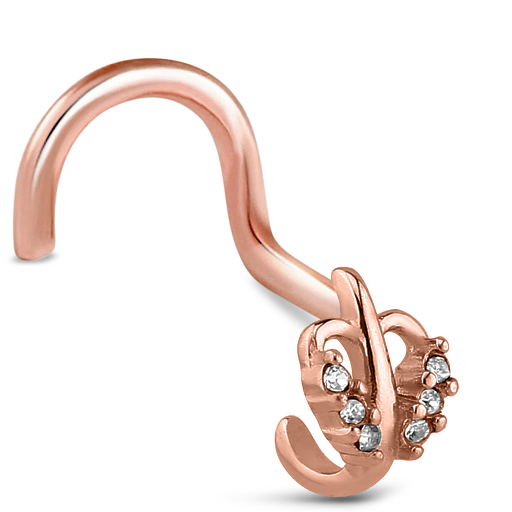 Leaf Nose Hugger Stud Ring 316L Surgical Steel