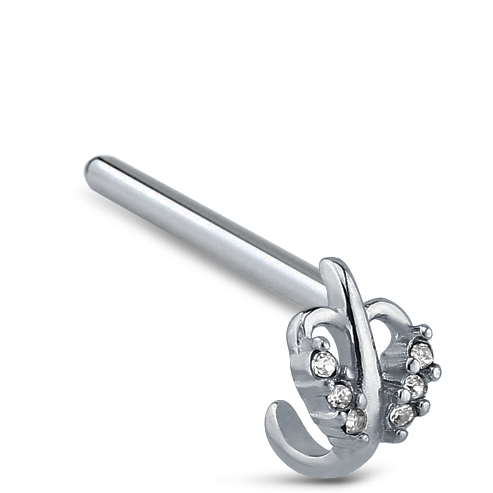 Leaf Nose Hugger Stud Ring 316L Surgical Steel