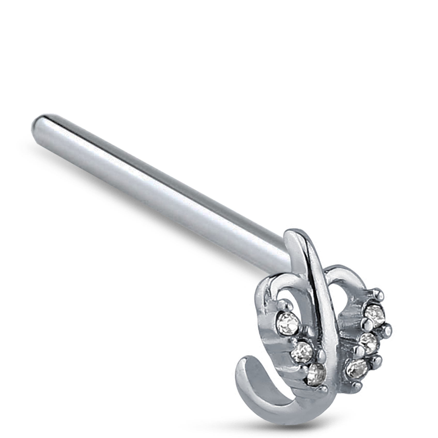 Leaf Nose Hugger Stud Ring 316L Surgical Steel