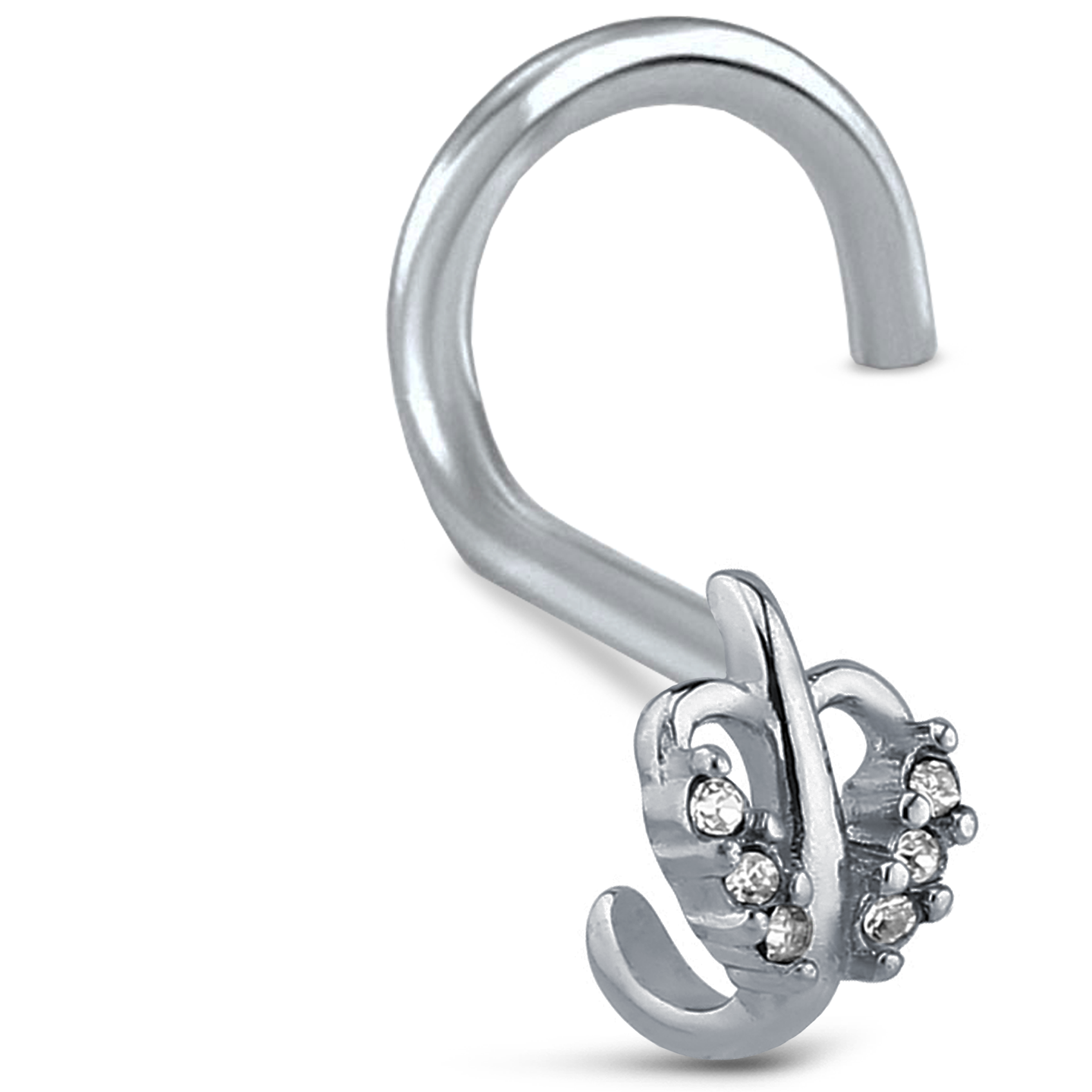 Leaf Nose Hugger Stud Ring 316L Surgical Steel