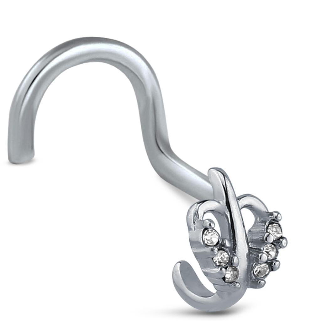 Surgical Steel Leaf Nose Hugger Right Nose Screw